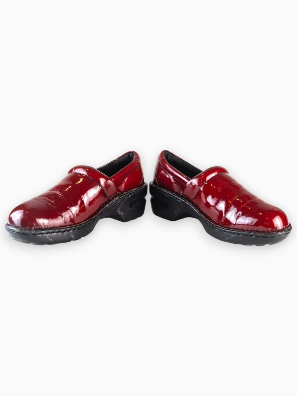 b.o.c. Peggy Burgundy Patent Leather Wedge Loafers Size 6/36.5